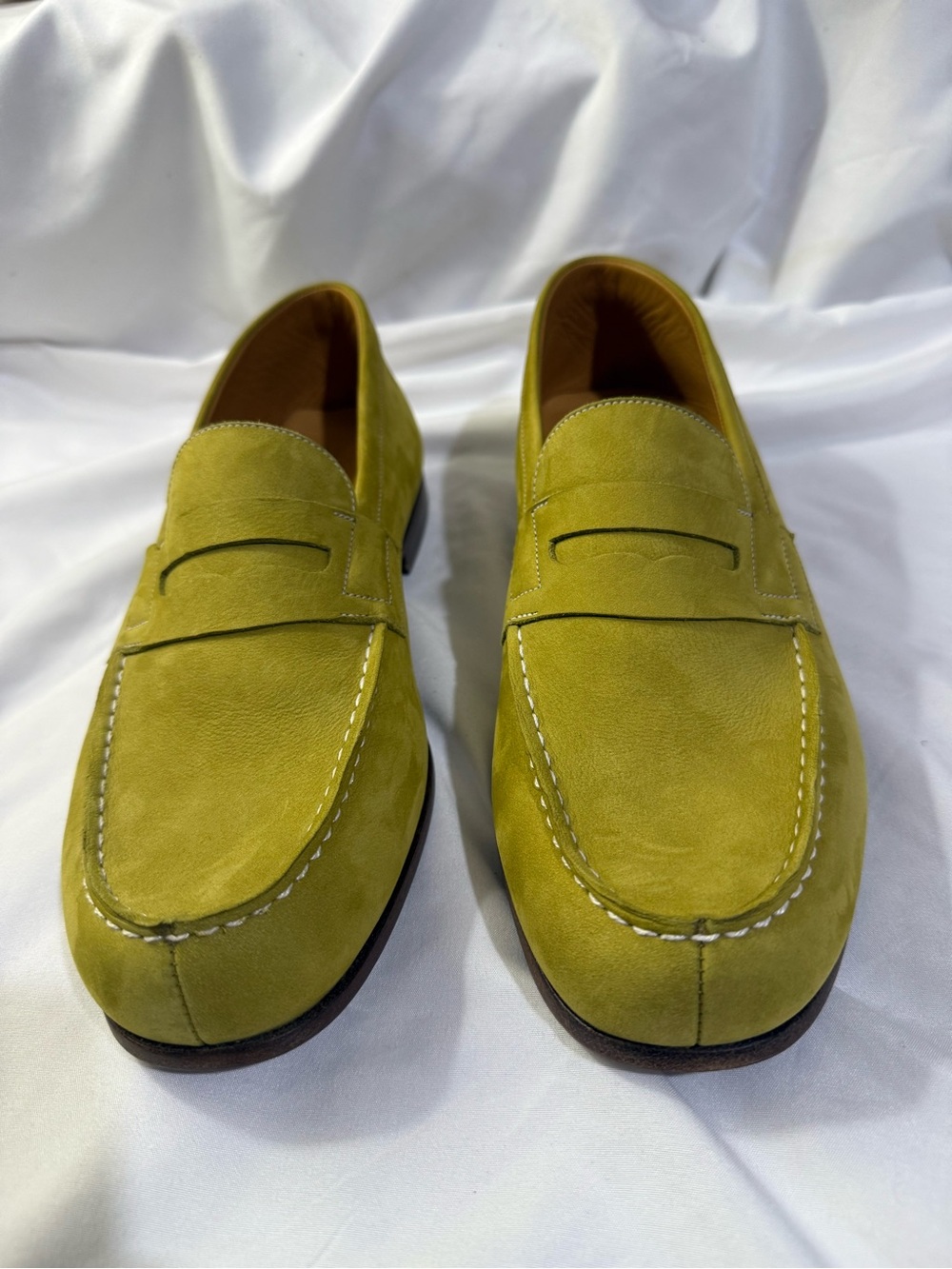 J.M. Weston 180 Green Suede Penny Loafer Almond Toe M/ US Size 9 French Size 8D